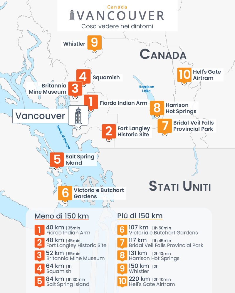 mappa dintorni vancouver