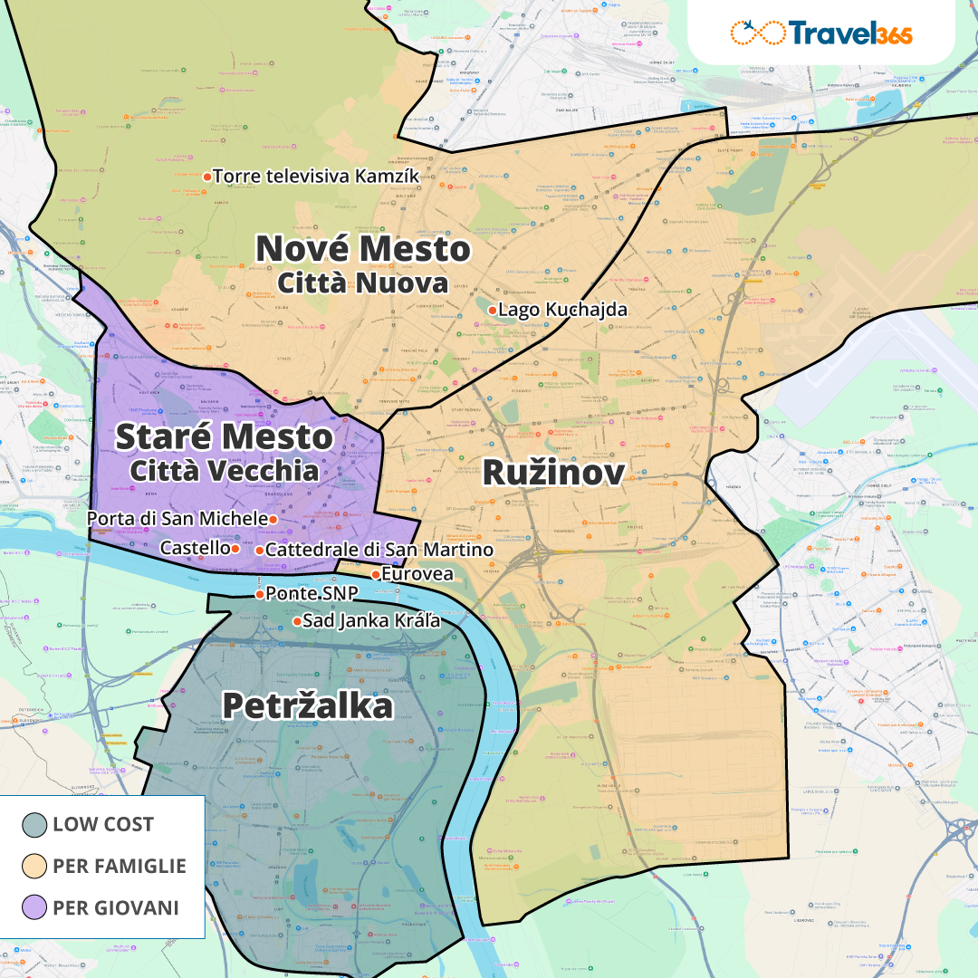 mappa dove dormire bratislava