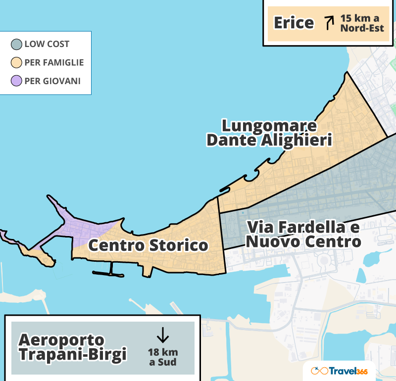 mappa dove dormire trapani