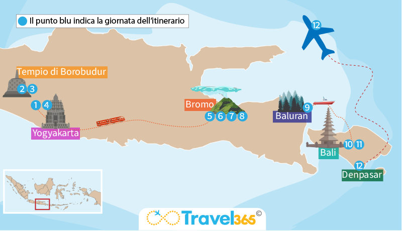 mappa indonesia itinerario 12 giorni