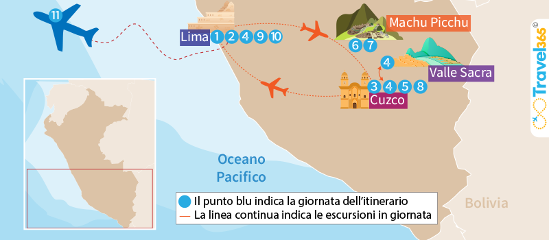 mappa peru itinerario 11 giorni 1