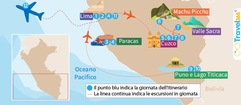 mappa peru itinerario 12 giorni 1