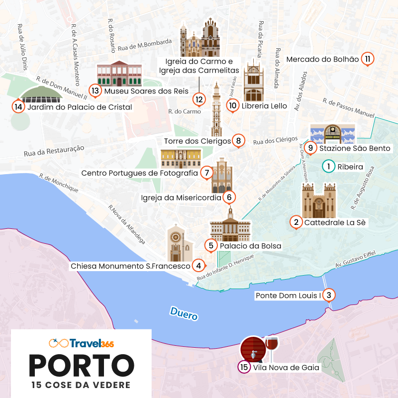 mappa principali attrazioni porto
