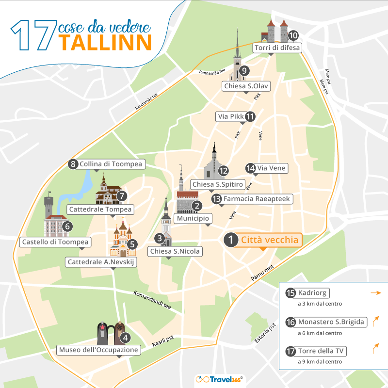 mappa principali attrazioni tallinn