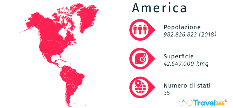 mappa continente america