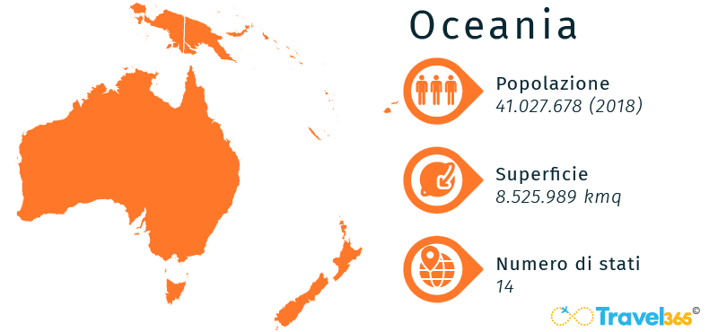 mappa continente oceania