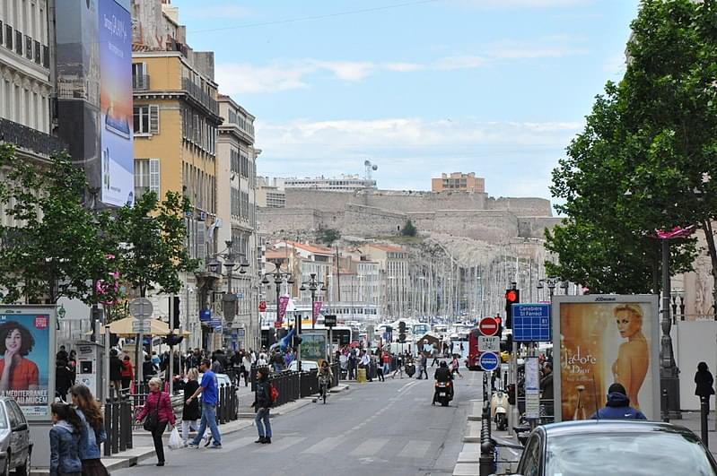 marseille france canebiere and fort saint nicolas