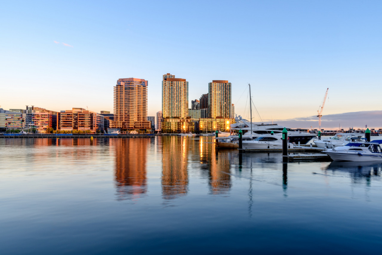 melbourne australia waterview of docklands pier