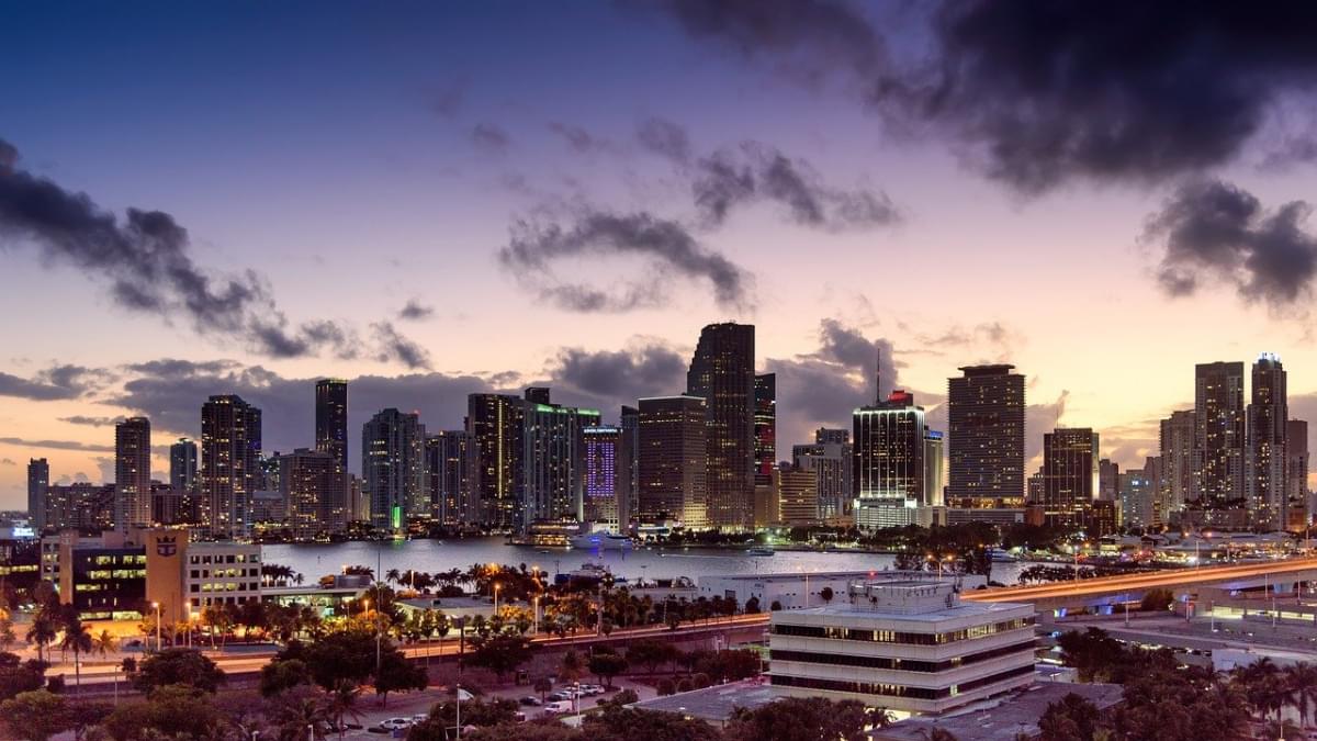 miami florida tramonto skyline 2