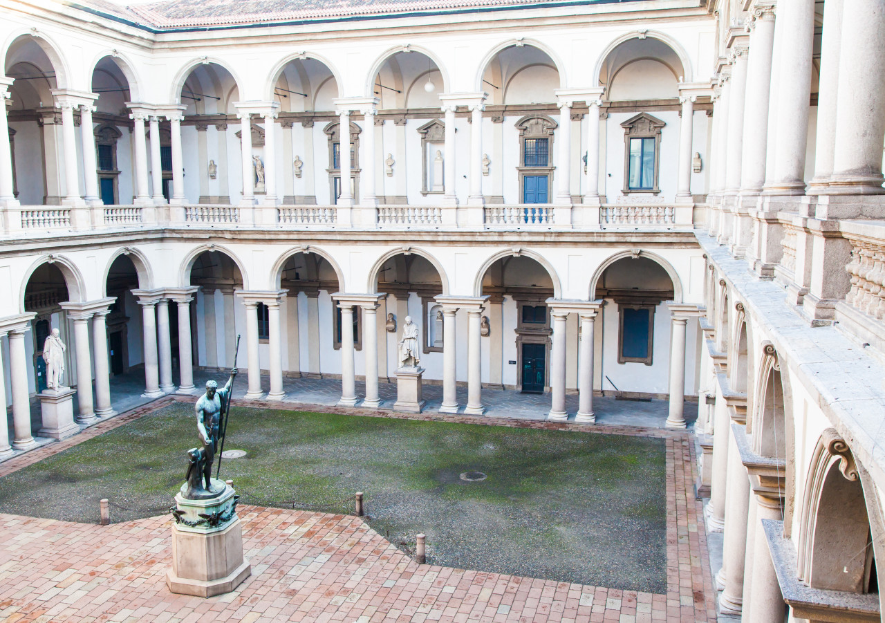 milan italy entrance famous brera university arts