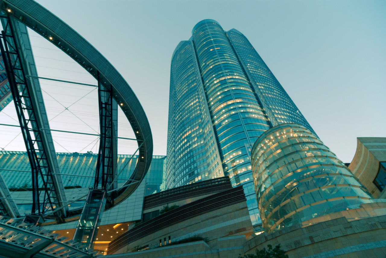 modern architecture exterior famous roppongi hills area tokyo