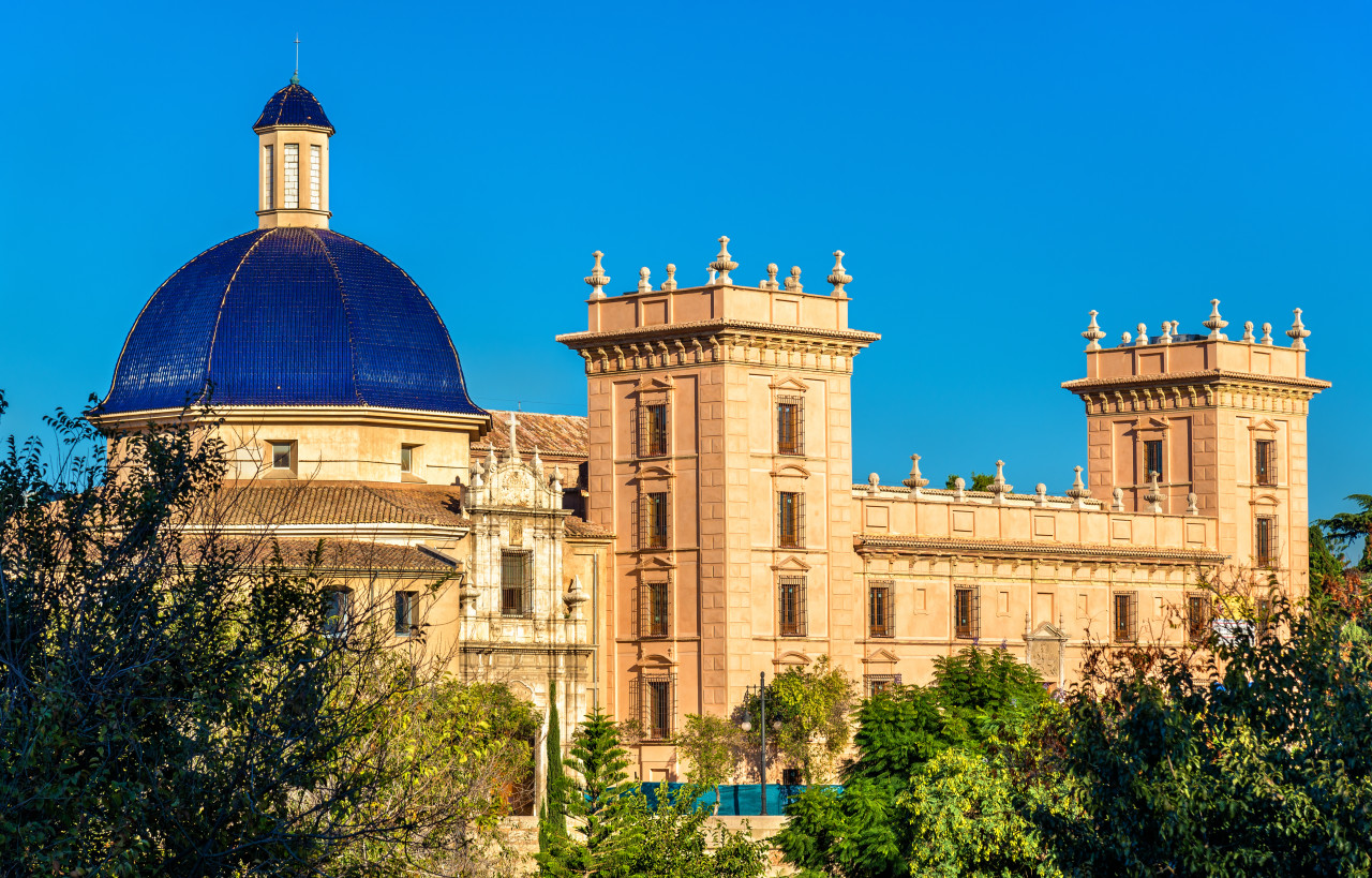 museum fine arts near turia gardens valencia spain