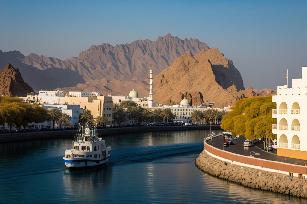 mutrah corniche nello scenario di muscat oman