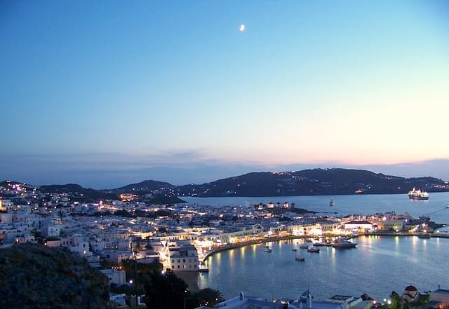 panorama dall'alto su mykonos 