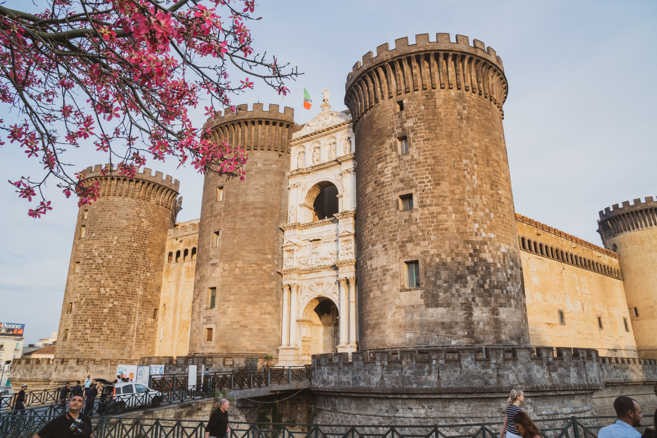 naples italy 30 10 2019 medieval castle maschio angioino castel nuovo new castle naples italy history travel