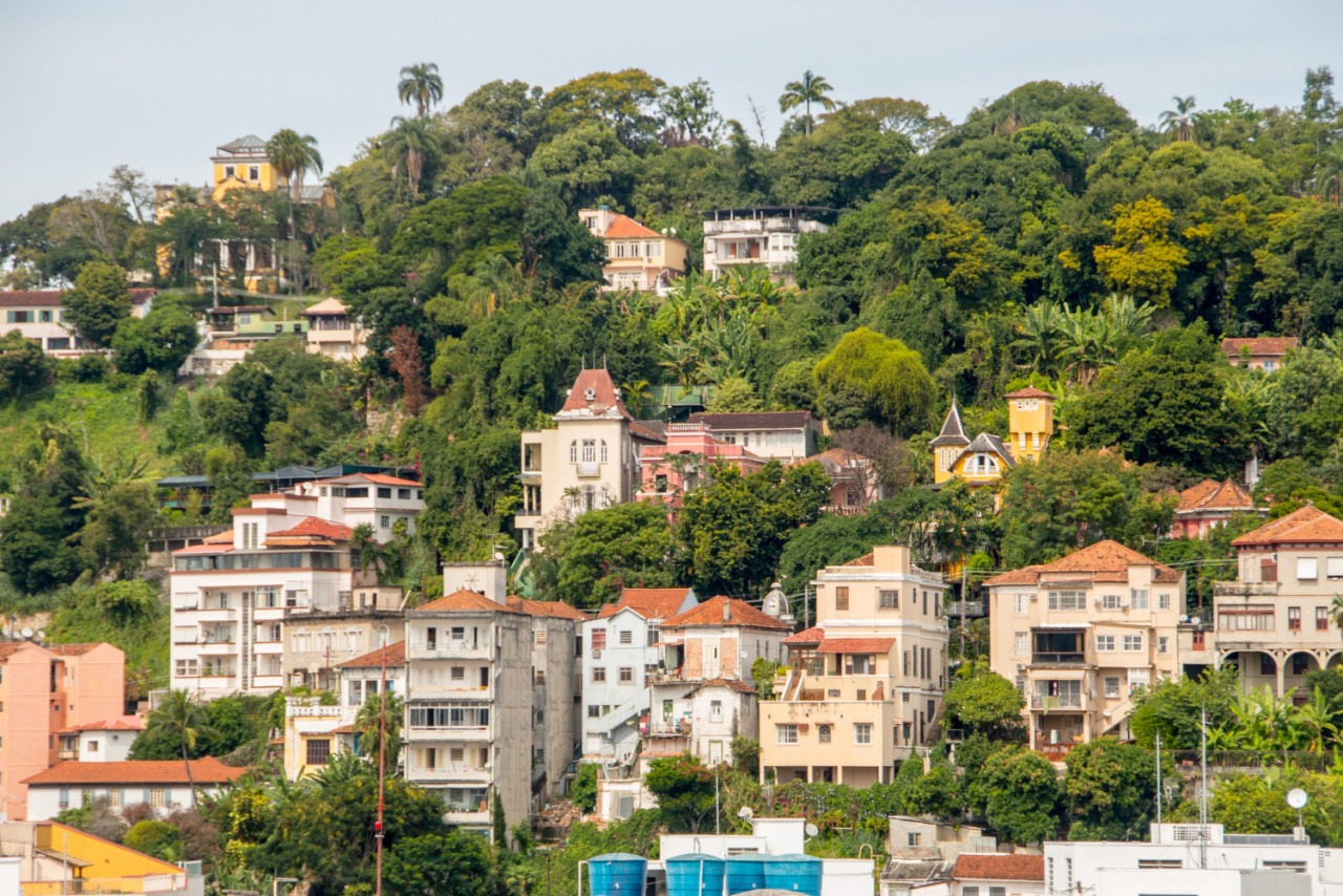 neighborhood santa teresa seen from downtown rio de janeiro brazil