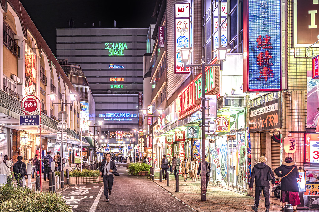 night at fukuoka japan