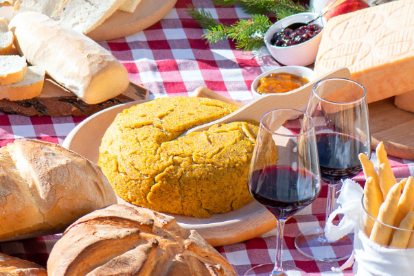 outside table with typical products bergamo mountains