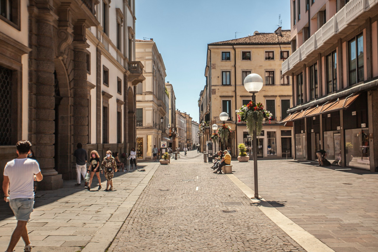 padova italy 17 july 2020 real life scene padua street with people