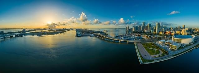 panoramica miami florida acqua