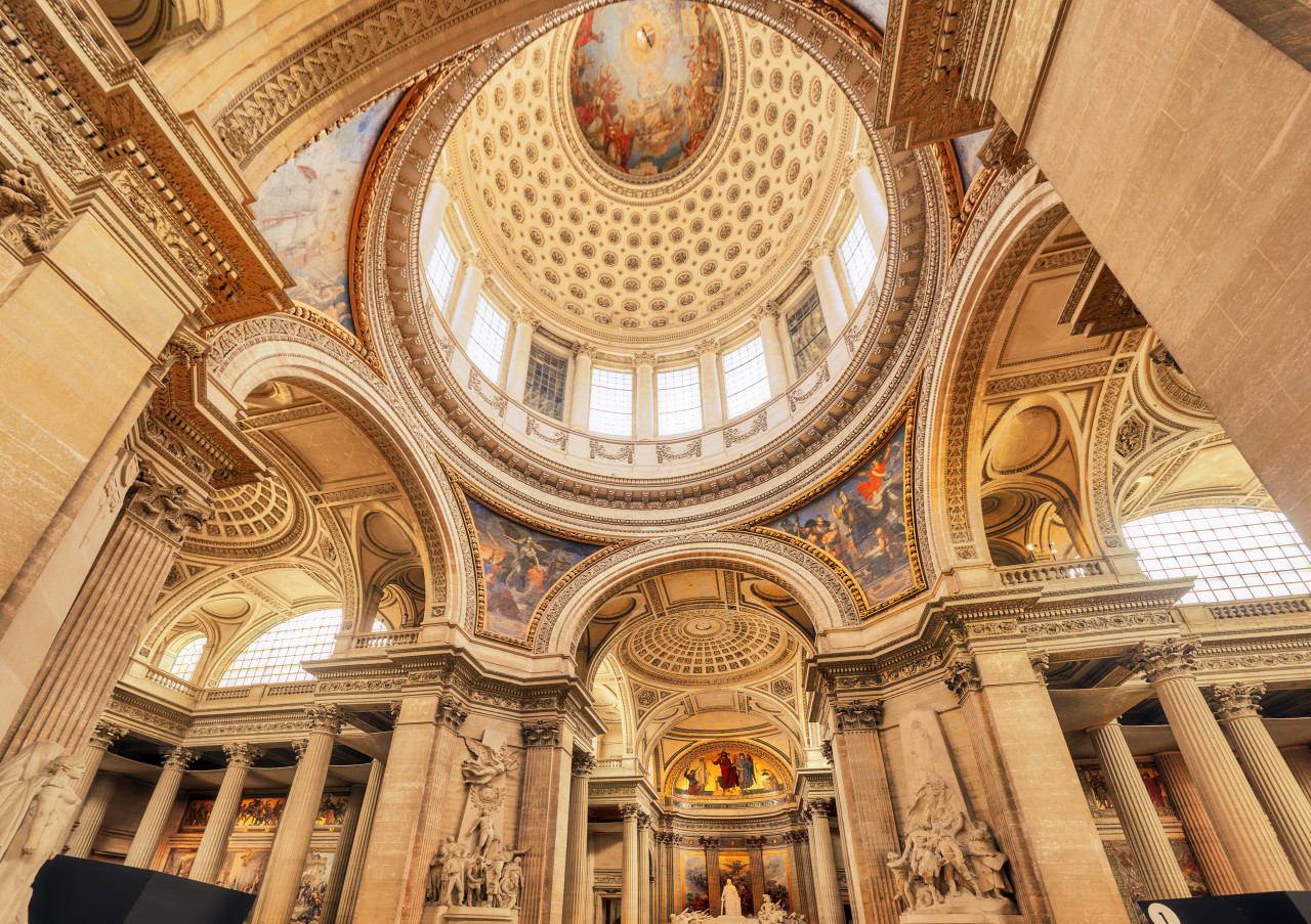 paris france july 05 2016 inside interior french mausoleum great people france pantheon paris
