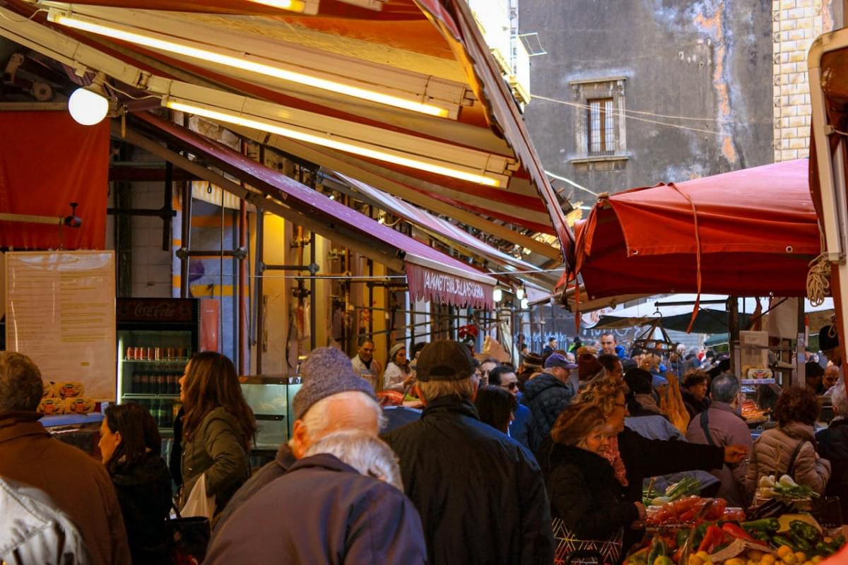people in a market