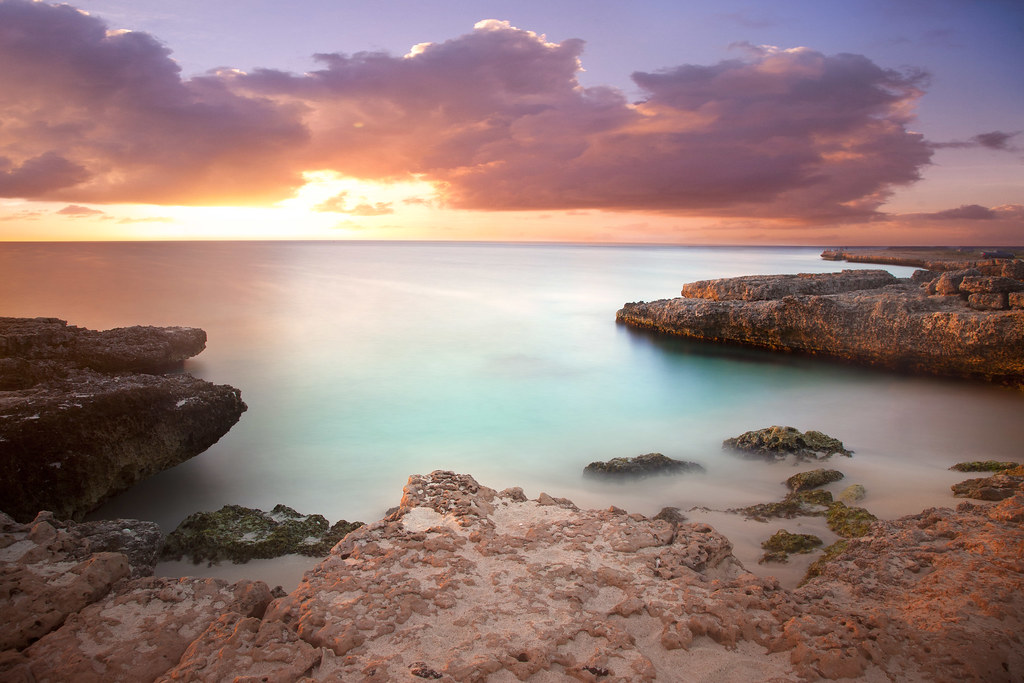 perfect weather aruba malmok coral rock sunset