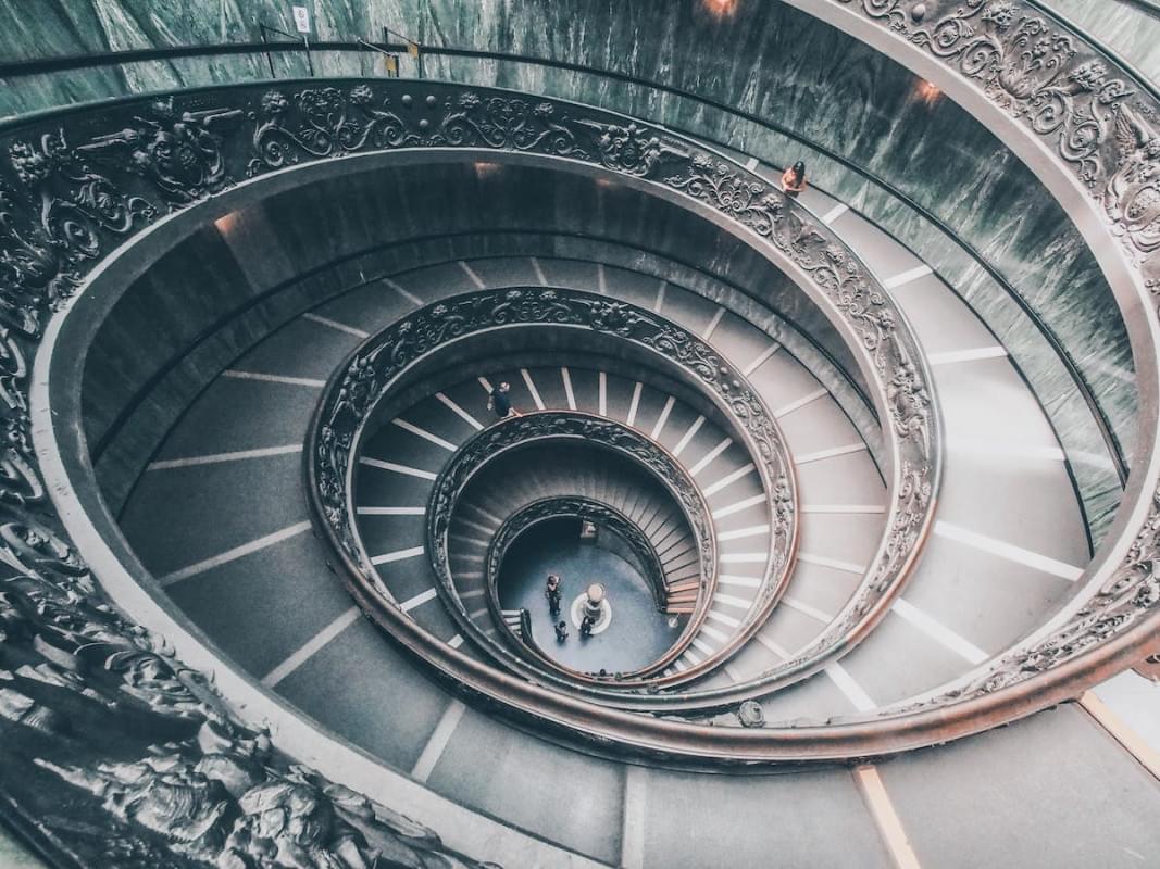 photo of a spiral staircase in vatican museum