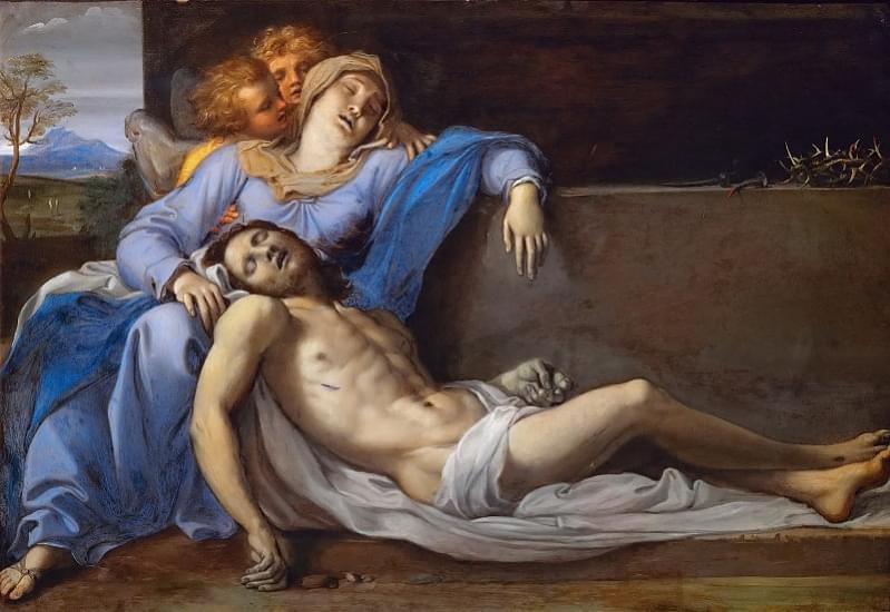 pieta con due angeli annibale carracci