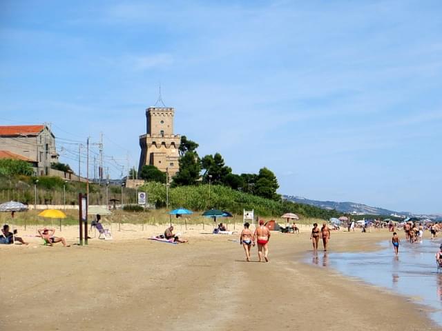 pineto spiaggia con torre di cerrano