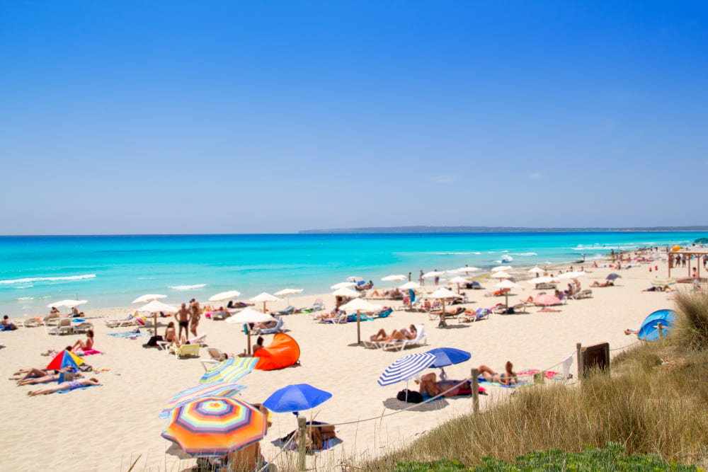 playa formentera migjorn els arenals verano