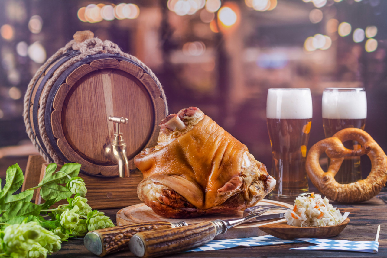 pork knuckle beer pretzels