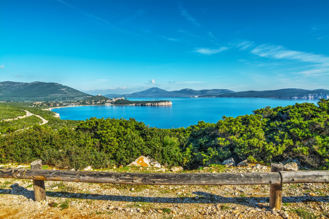 porto conte bay clear day italy