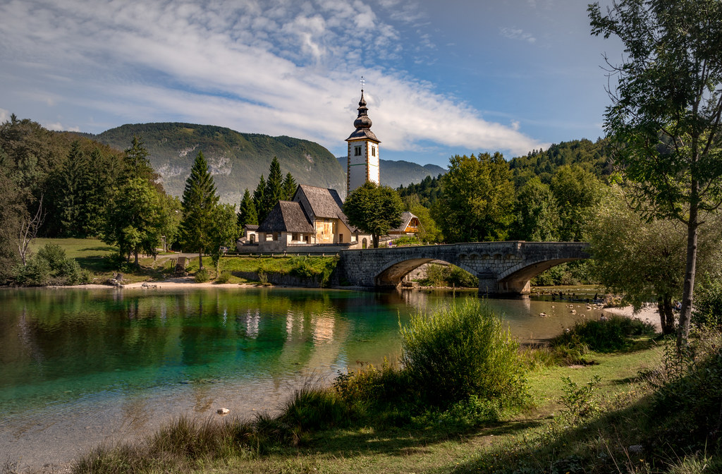 postcard view of bohinj lake