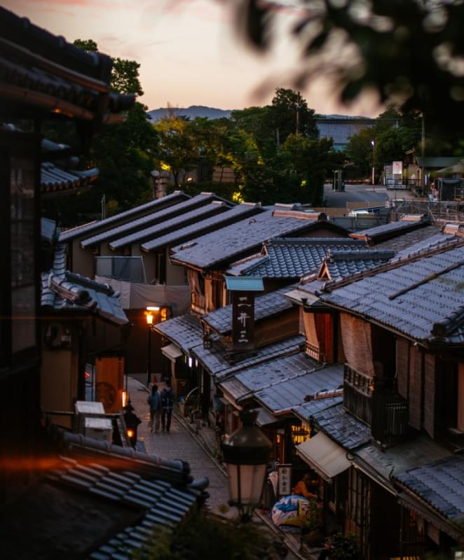 quartiere gione geishe al tramonto