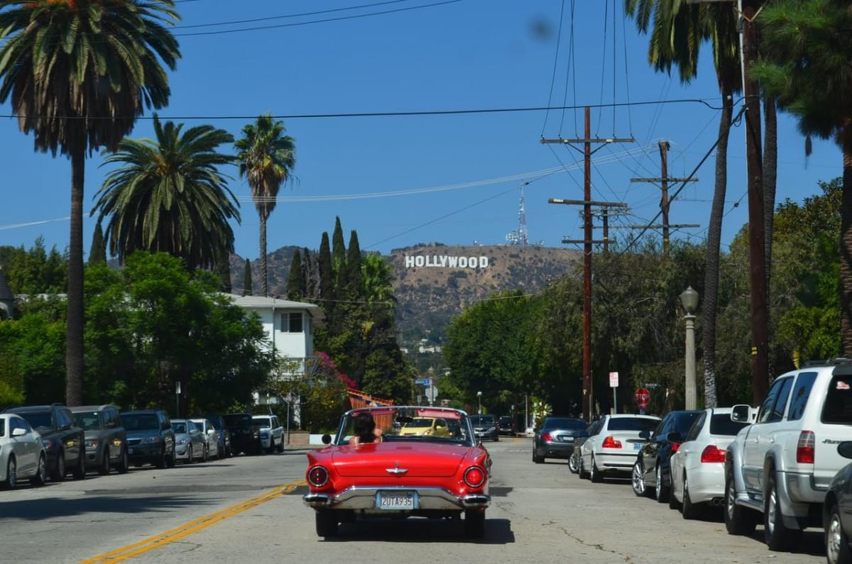 red car on the road