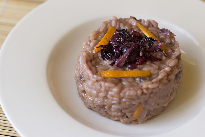 risotto with radicchio and oranges 32407613653