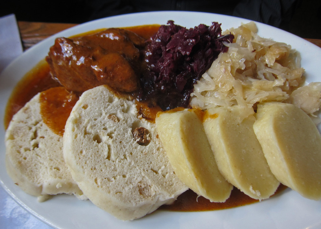 roast pork with dumplings and cabbage vepa o knedlo zelo hospoda u novaka