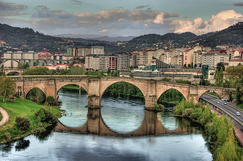 roman bridge ourense spain