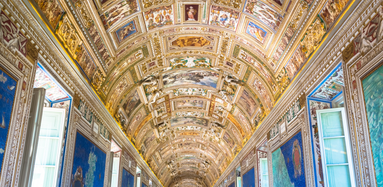rome vatican state circa august 2020 perspective view gallery maps vatican museum