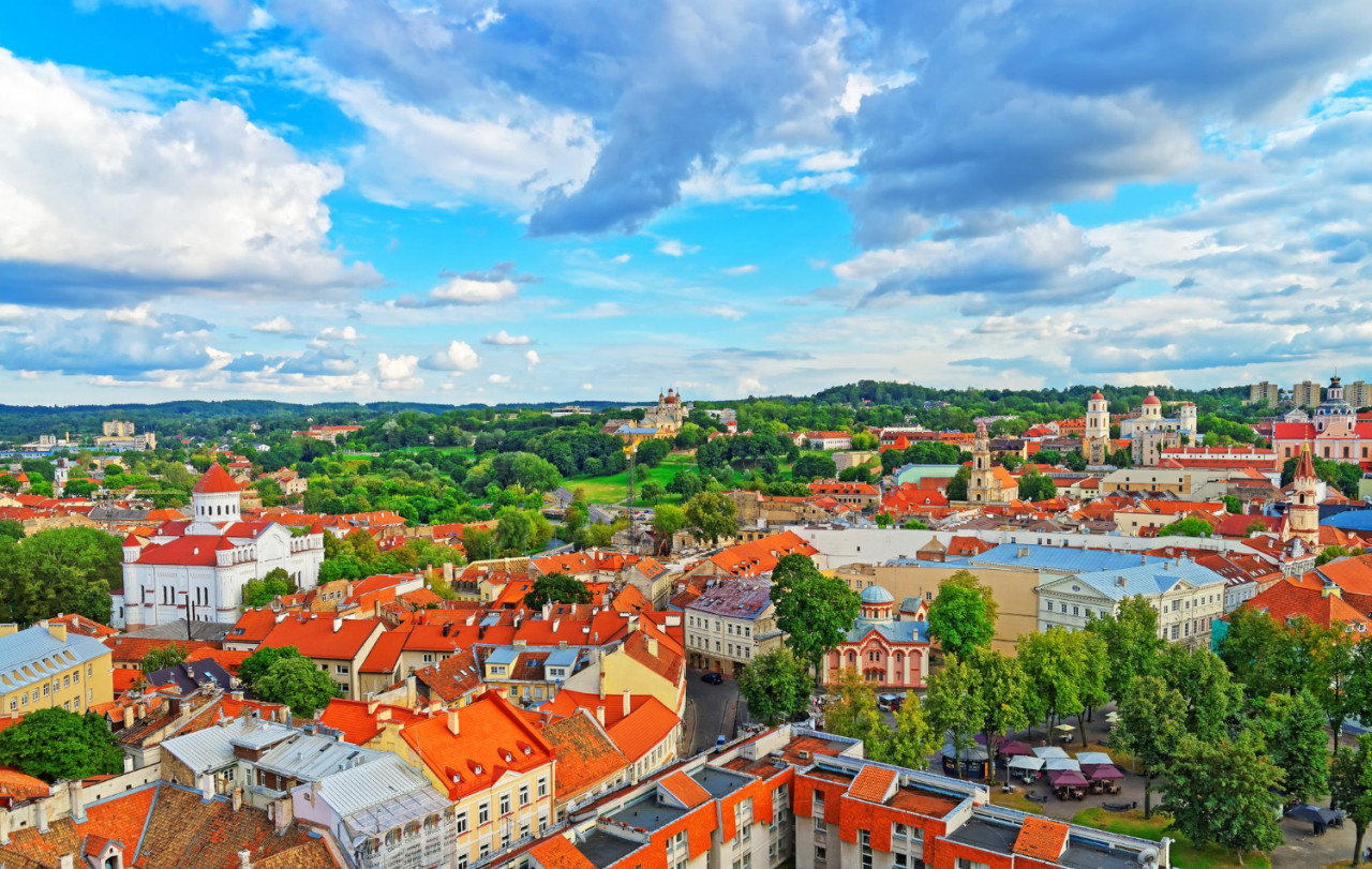 roof top view cathedral theotokos old town vilnius lithuania