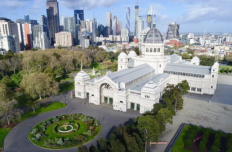 royal exhibition building aerial view 1