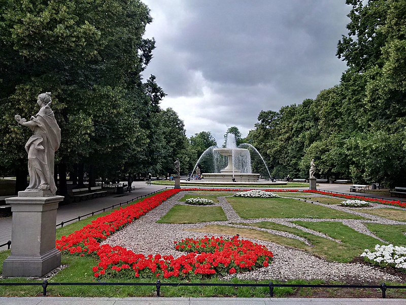 saxon garden warsaw poland in july 2019