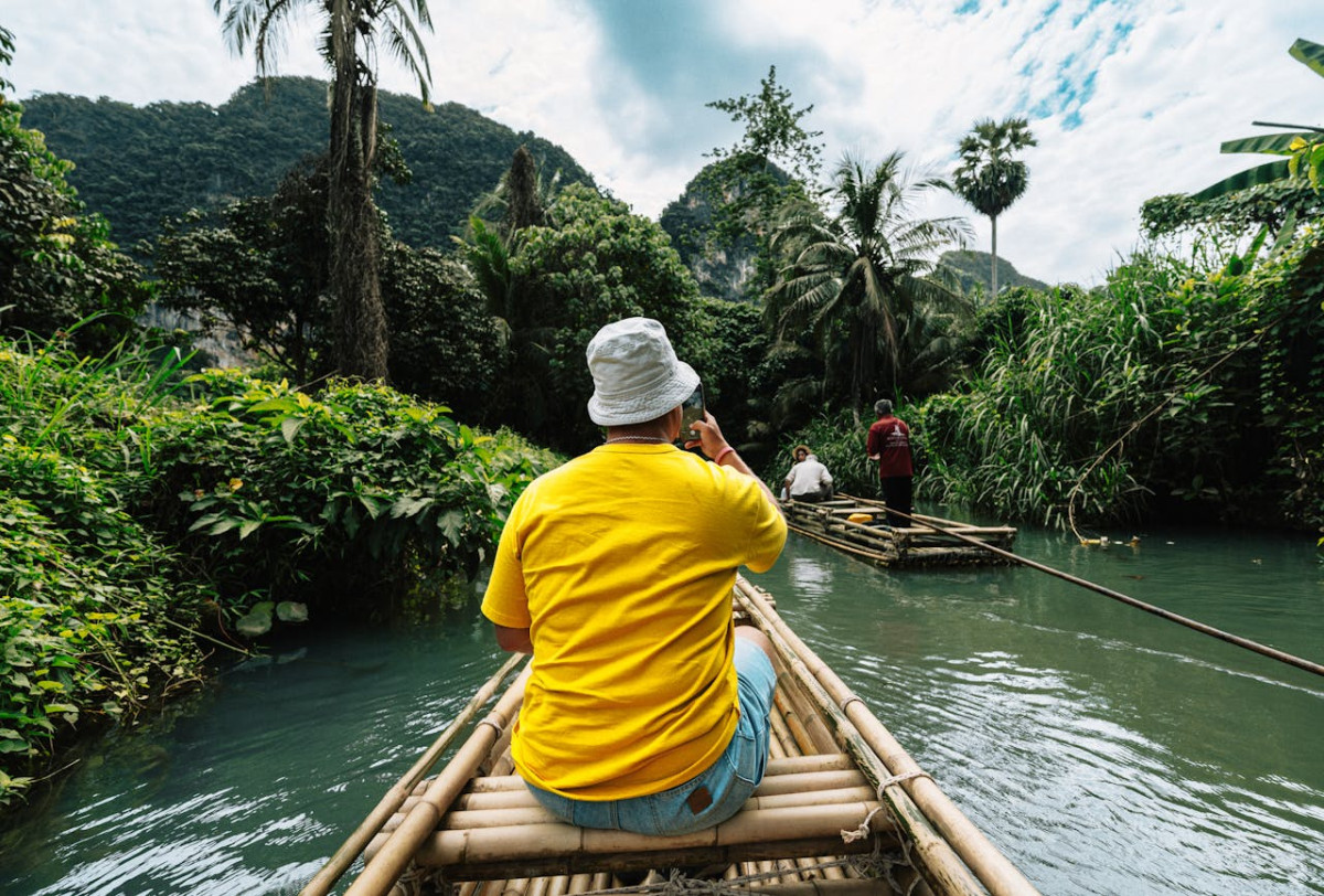 scenic bamboo rafting adventure in krabi jungle