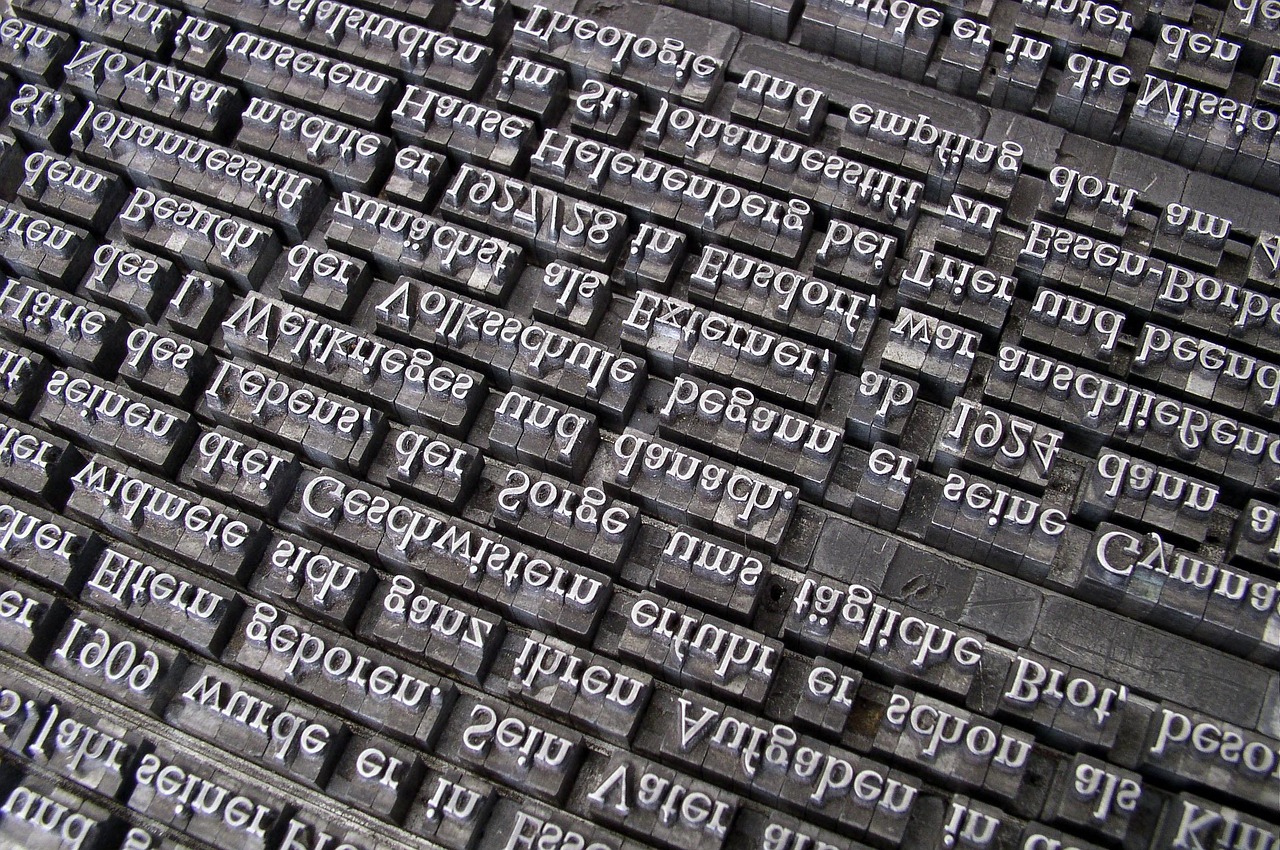 scrivere set di piombo tipografia