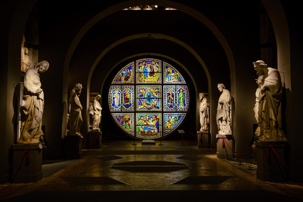 siena italy oct 21 2017 interior museo dell opera del duomo it is very famous museum siena italy