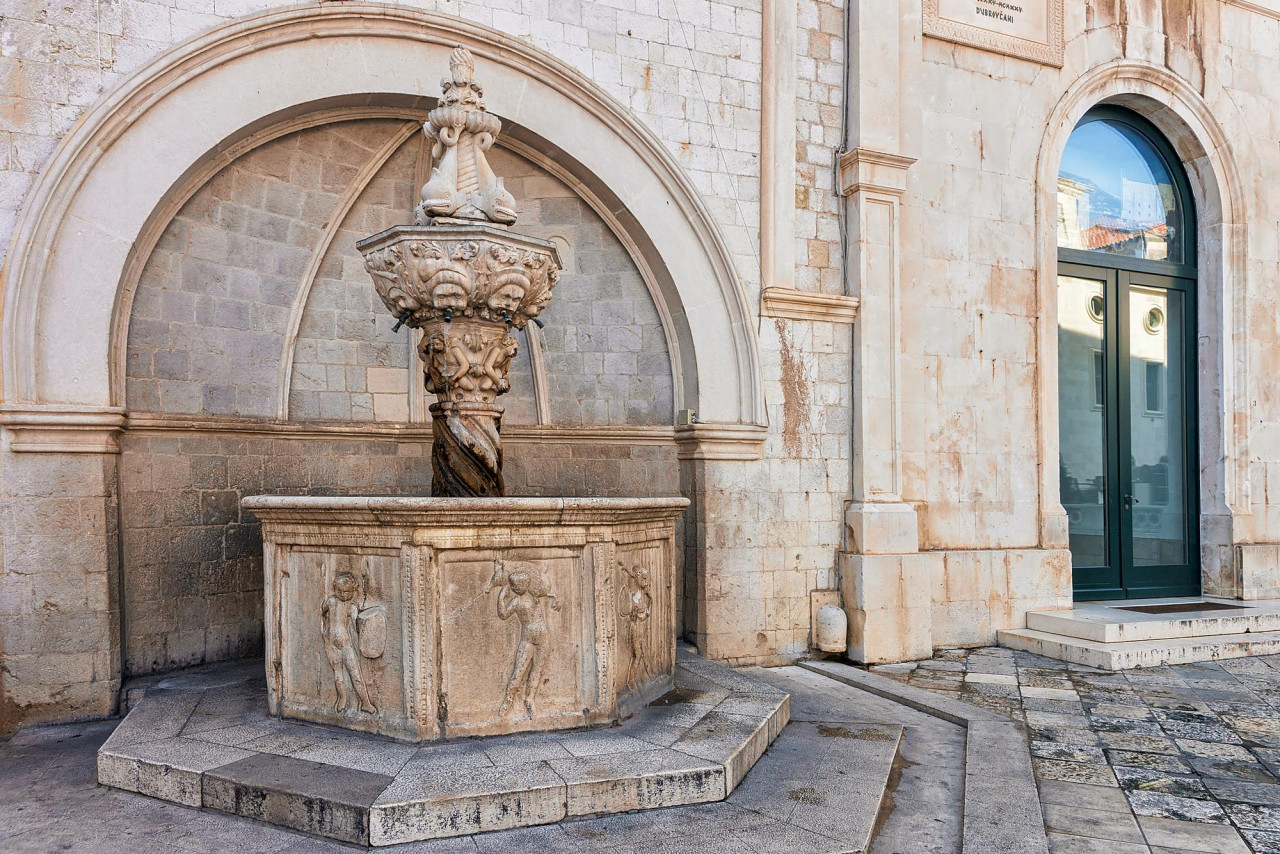 small onofrio fountain old city dubrovnik croatia