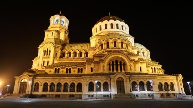 sofia bulgaria cattedrale notte