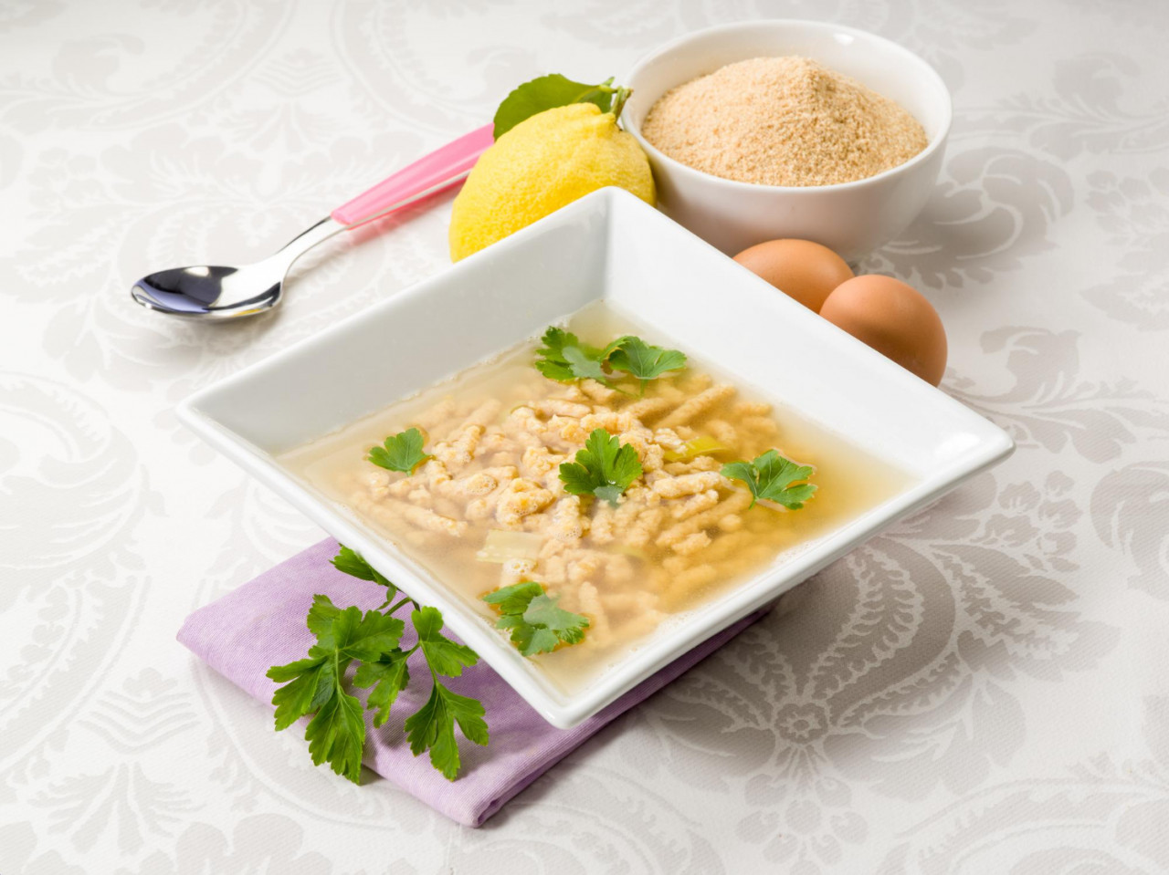 soup with passatelli traditional italian recipe