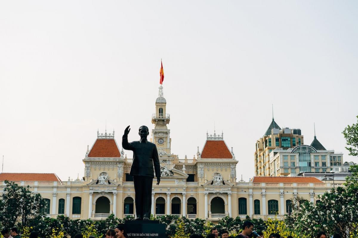 statue of ho chi minh in the city of vietnam